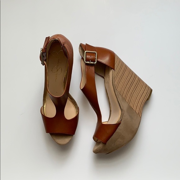 Jessica Simpson Shoes - | Jessica Simpson brown wedge heel |